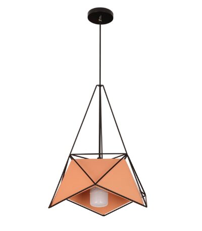 contemporary-industrial-geometric-pendant-light-black-and-orange